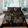 Dream Catcher Duvet Cover Set Kids Bohemian Mandala Bedding Set King Size Tie Dye Purple Boho Floral Gypsy 2/3pcs Quilt Cover