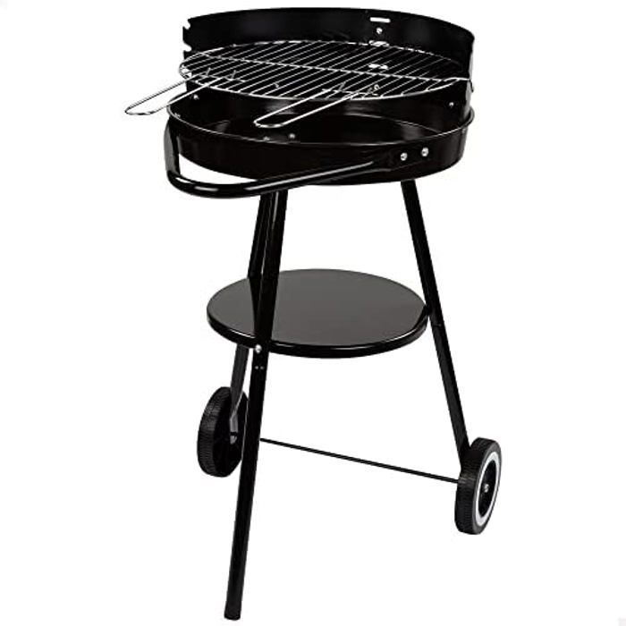 Barbecue Portable - AKTIVE - Modèle Noir - 42 Cm Diamètre - Grille Réglable - Transport Facile