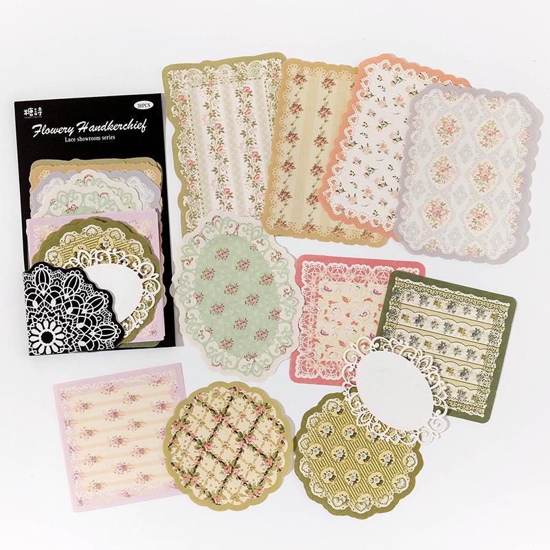 30pcs/1 lot Material Paper Lace Display Room Series Vintage Lace Hand Account DIY Material Decoration