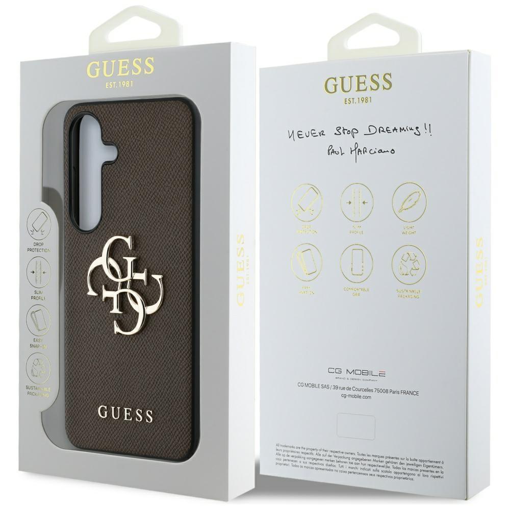 Etui do Samsung Galaxy S25 Plus Guess Grained 4G Classic Brązowe