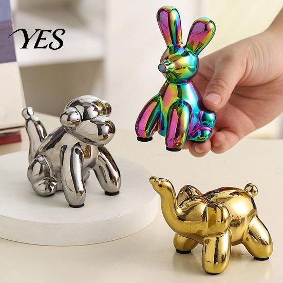 Easy Maintenance Statue Nordic Animal Statue, Gold Elephant Monkey Rabbit Figurines, Luxury Water-rinseable Decor Desk for Bookshelf, Living