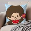 Cartoon MMonchhichis Cushion Cover Pillowcase Antidustmite Invisible Zipper Short Plush Sofa Cushion