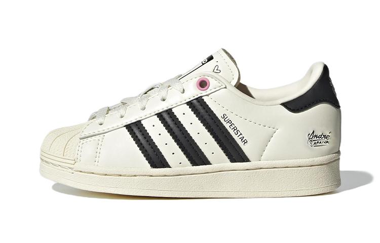 adidas Оригиналы SUPERSTAR C Удобные Износостойкие Низкие Кеды для Скейтборда Бежевые Детские Возраст 3 7 Лет GZ1754