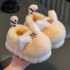 New Children's Cartoon Animals Heel Wrap Plush Slippers Soft Sole Non-slip Winter Warm Baby Boys Girls Indoor Home Cotton Shoes
