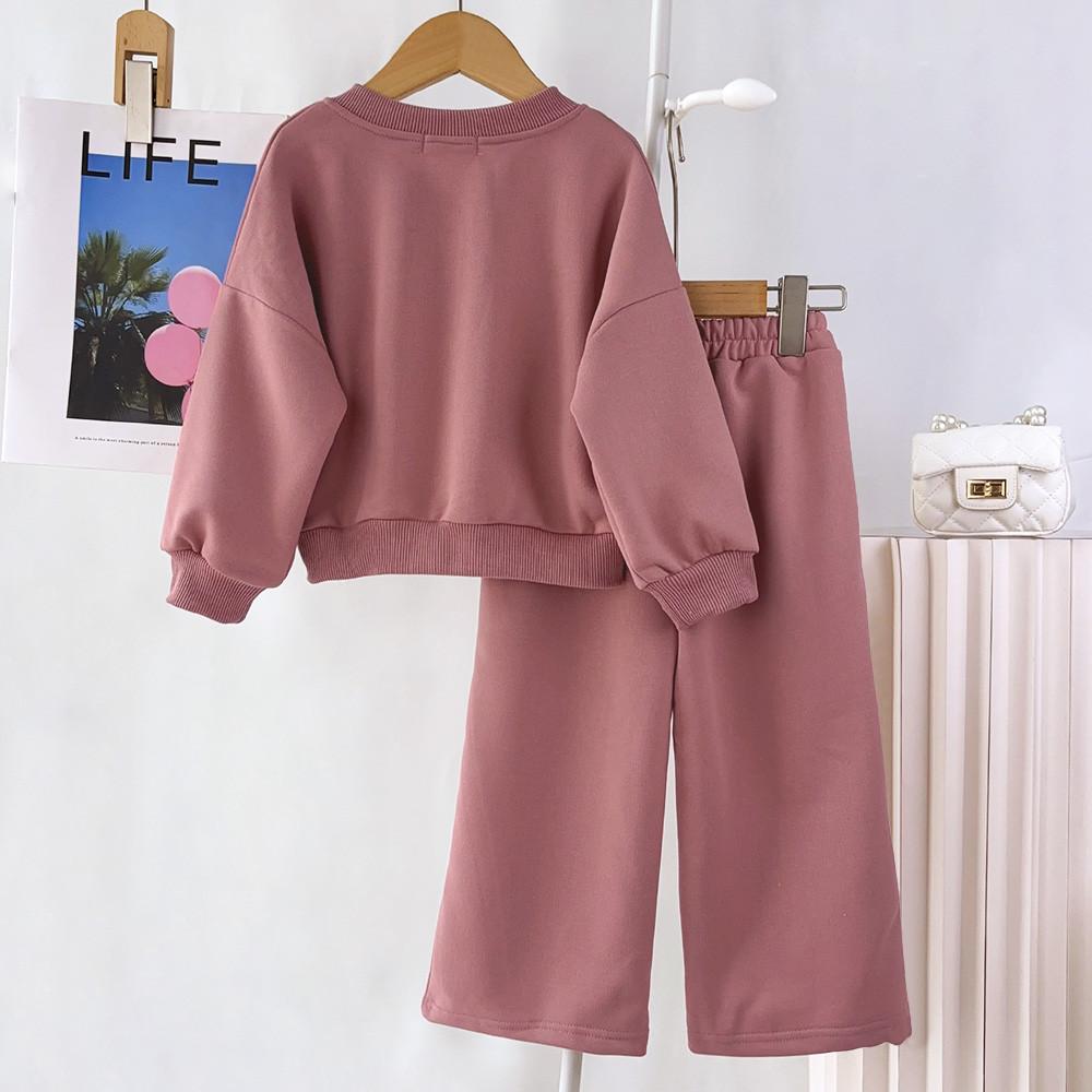 Костюм для девочки с длинными рукавами Bear Leader 3-7 лет однобортный пиджак с надписью + брюки комплект из двух предметов AM3044