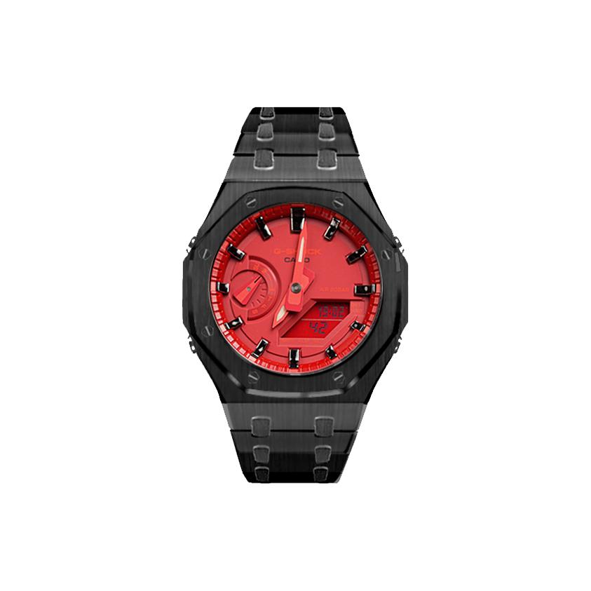 Casio Унисекс Жидкокристаллические, Аналогово-цифровые Двойной дисплей Серия 48,5 мм Красные Часы GA-2100-4A(Watch8--)