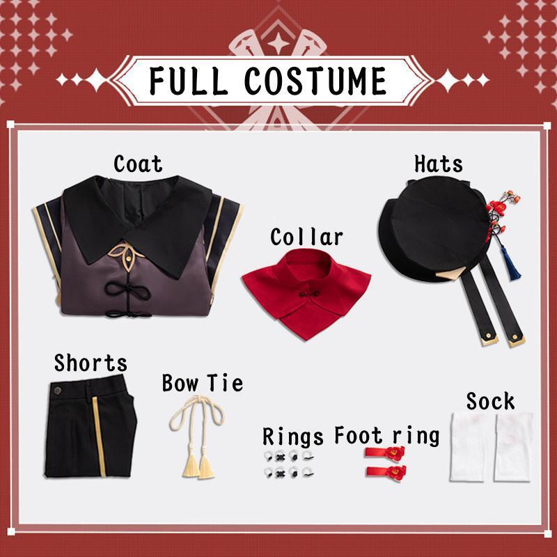 Hutao Косплей Hutao Косплей Костюм Ху Тао в китайском стиле одежда униформа парик Хэллоуин праздничная одежда костюмы