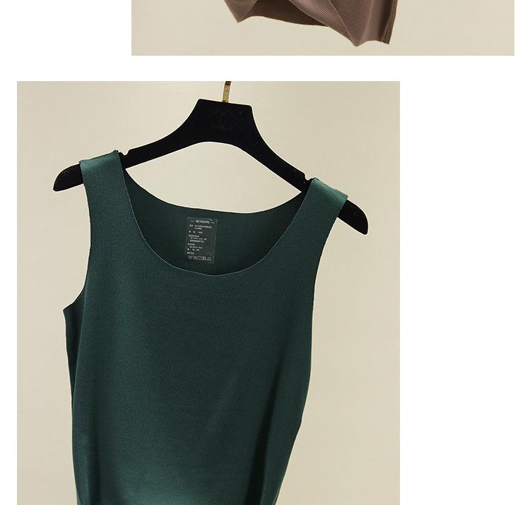 Korean Ribbed Cotton Seamless Tank Top - Women's Plus Size Round Neck Base Layer