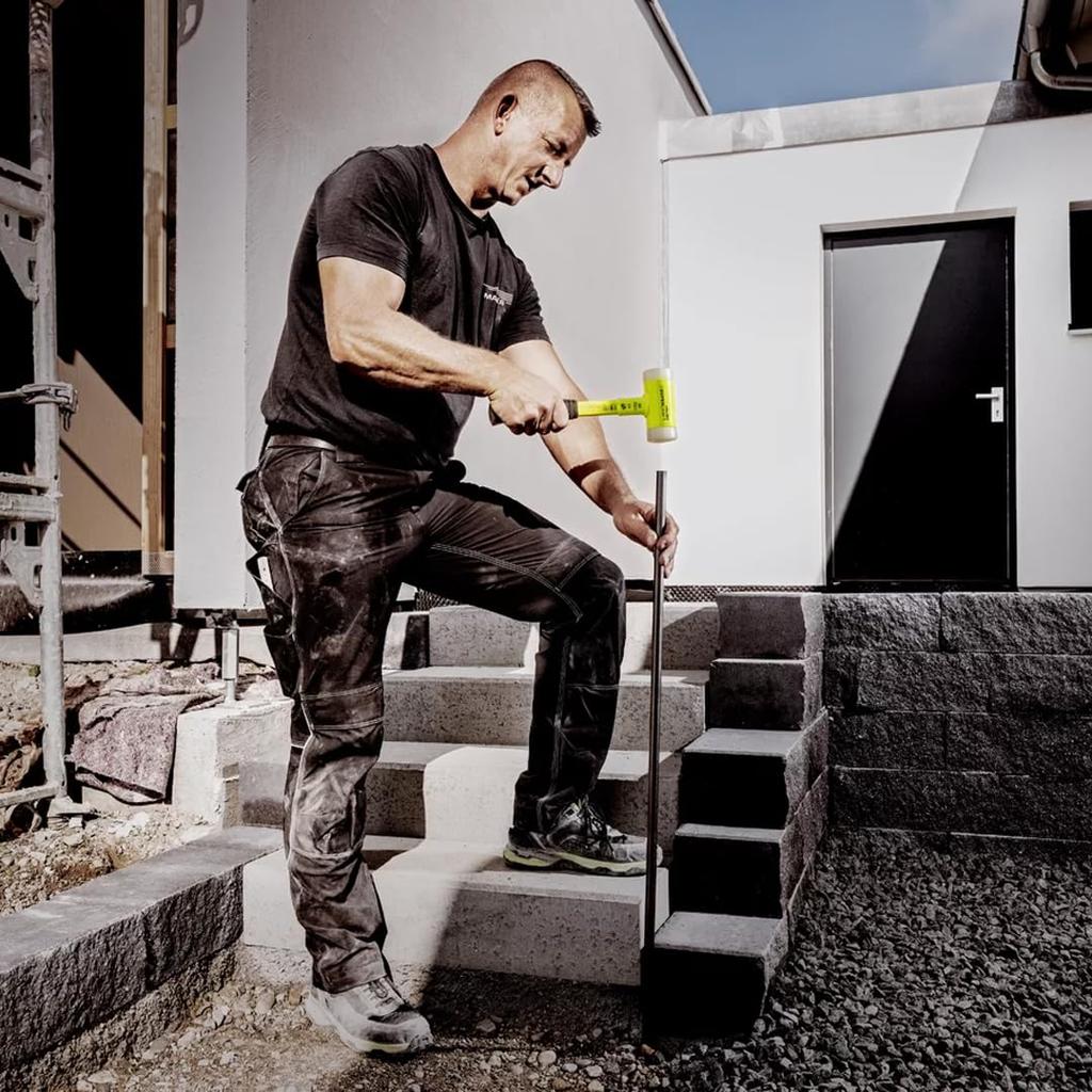 3377160 Mallet with Steel Tube 60 Mm Half-cut Anti-tear Handle, Yellow,