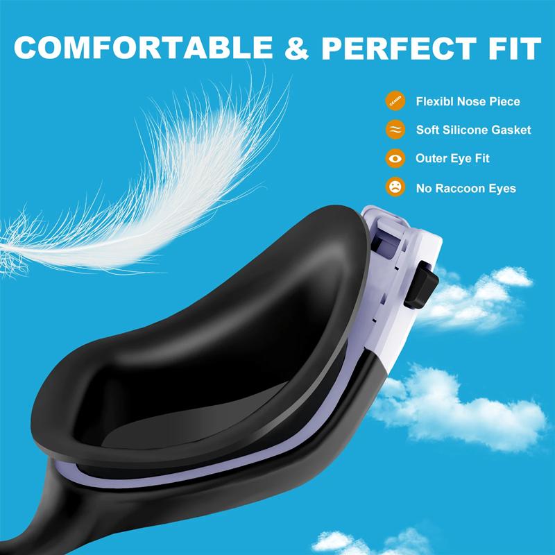 Профессиональные очки для плавания, водонепроницаемые, противотуманные, с УФ-защитой для взрослых, мужчин, женщин, очки для плавания в бассейне, регулируемые очки для воды