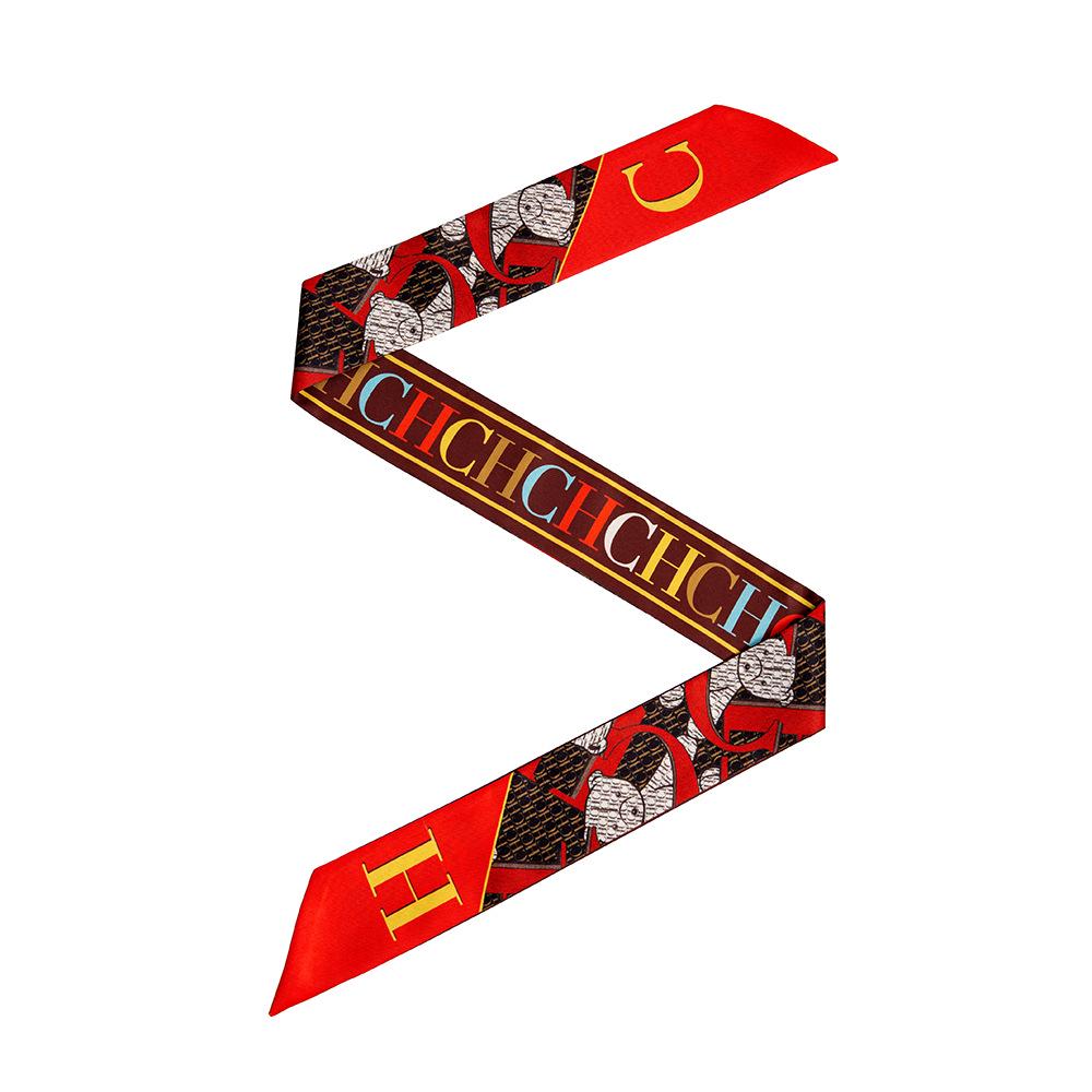 Brilliant Color Silk Scarf for Women – Trendy Light Luxury, High-End Flowing Collar Tie Decoration