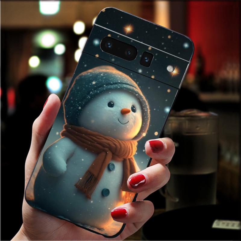 Чехол для телефона Google Pixel 10 Pro XL 9 Pro XL 9A 8 7 6 Pro Pixel 8A 7A 6A Pixel 8 7 6 5 Рождественский Снеговик