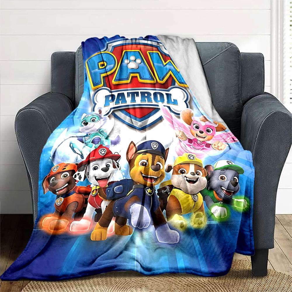 Paw Patrol Teamwork Adventure Flannel Blanket Super Soft Warm Cozy Blanket For Sofa Bed Office Travel Allseason Home Decor Gift
