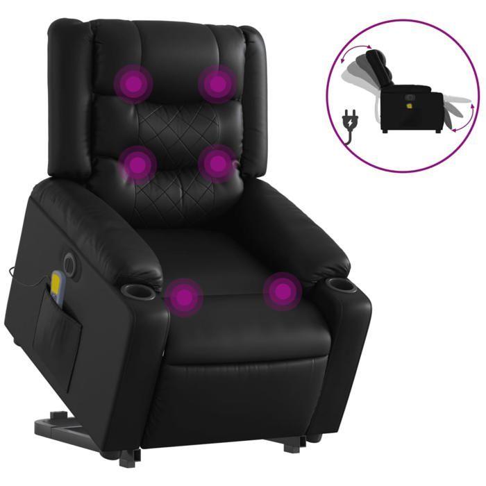VidaXL Fauteuil Inclinable de Massage Électrique, Chaise de Relaxation avec Dossier et Repose-pied Réglables, Siège de Salon 3206563