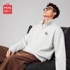 MINISO Men's Cartoon Dog Half-Zip Stand Collar Sweatshirt