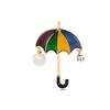 Cartoon Colorful Umbrella Shape Brooch Faux Pearl Rhinestone Pin Scarf Hat Badge Party Coat Accessories Gift