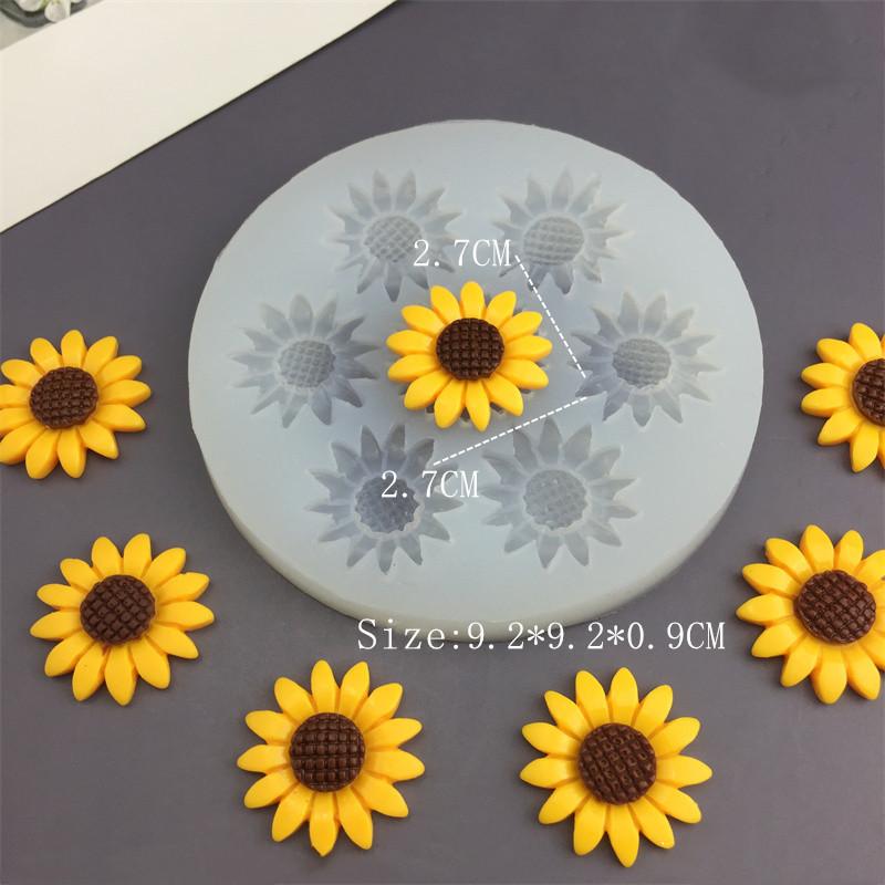 Sunflower Daisy Silicone Mold Fondant Cake Border Decorating Tool DIY Chocolate Gumpaste Resin Clay Mold Baking Tool