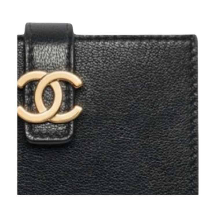 Chanel 26A Gold Logo Double C Grain Goat Leather Card Holder Women Card Holder Black AP5329-B24702-94305
