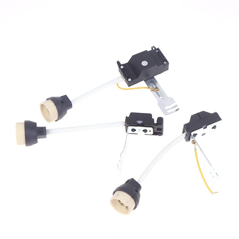 1Pc GU10 Lamp Holder Ceramic Base And Terminal Block/Bridge W Cable And Insulating Sleeve For GU10 Base Halogen Socket LED Bulb