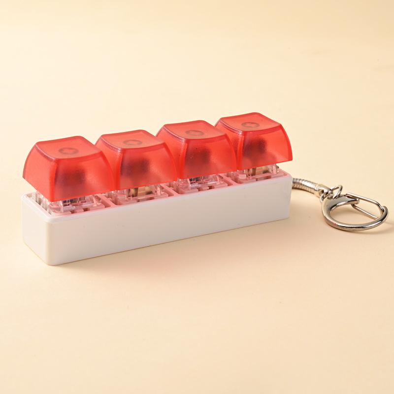Cute 1 Buttons Keyboard Fidget Keychain Keyboard Clicker Mechanical Keyboard Keyring Stress Relief Toys Gift For Girlfriend