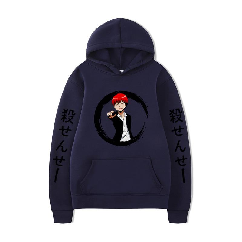 Японские Аниме Худи с Принтом Модная Толстовка Хип-Хоп Повседневная Унисекс Осень Зима Флис Уличная Одежда Топы