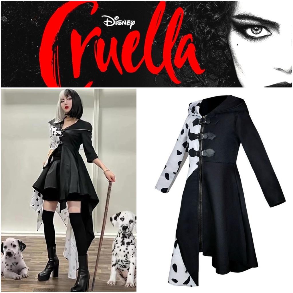 Cosplay Dress Inspired By 101 Dalmatians Black And White Witch Cruella De Vil