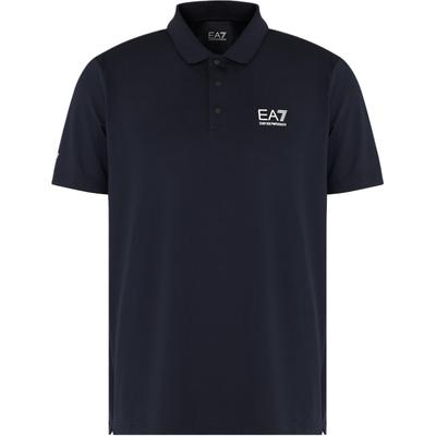Мужская футболка-поло EA7 с цветовыми блоками, логотипом и пуговицами, короткий рукав, топ, темно-синий, 7M000168-AF13755-UB102