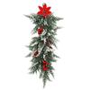 Lightweight Christmas Artificial Cedar Needle Red Berry Poinsettia Decor  Christmas Party