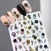 1 Sheet 3D Adhesive Nail Sticker Laser Maple Leaf Animal Plant Flower Decal for Nail Art Decotation