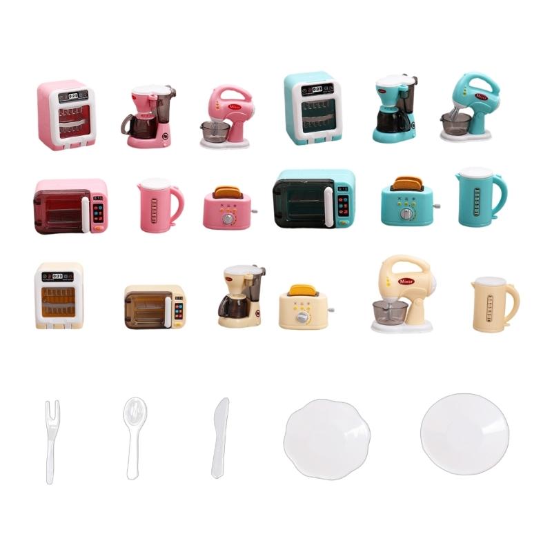 11Pcs Miniature Dollhouses Kitchen Appliances Set Realistic ABS Toy Accessories For Kids Pretend Play
