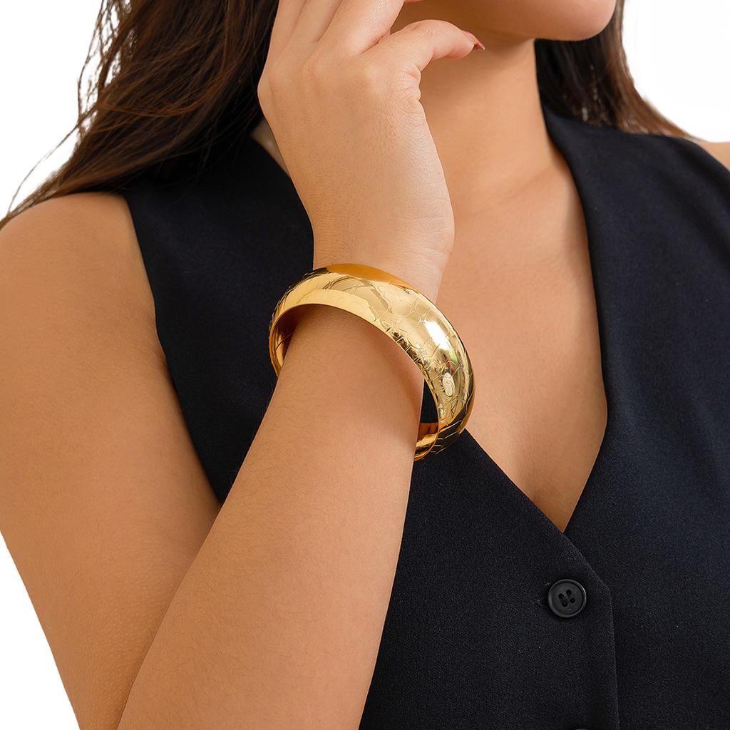 Exaggerated Punk Metal Wide Bangles Adjustable Opening Bangles Vintage Arm Bracelet Jewelry Steampunk Perfect for Women