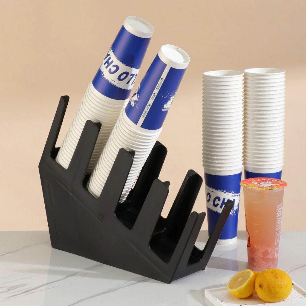 2/4 Grids Disposable Cup Holder Plastic Counter Paper Cup Stand for Coffee Milk Tea Shop Bar