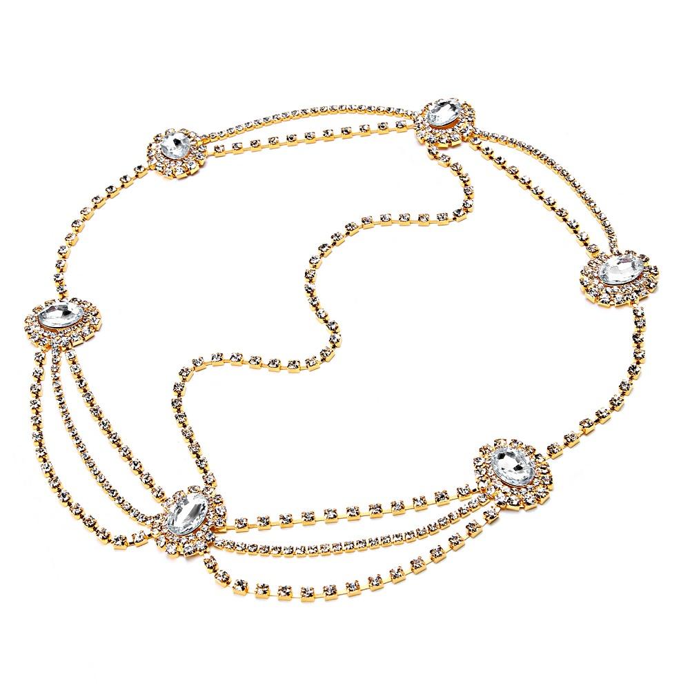 Rhinestone Crystal Vintage Headpiece Dainty Design Wedding Head Chain Wedding Ceremony