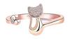 Cat One Size Fits 925 Metal Allergy Open Gift for Pink Gold [gulamu Jewelry] [gulamu Jewelry] Ring, All, Women's Ring, Silver, Compatible, Ring,