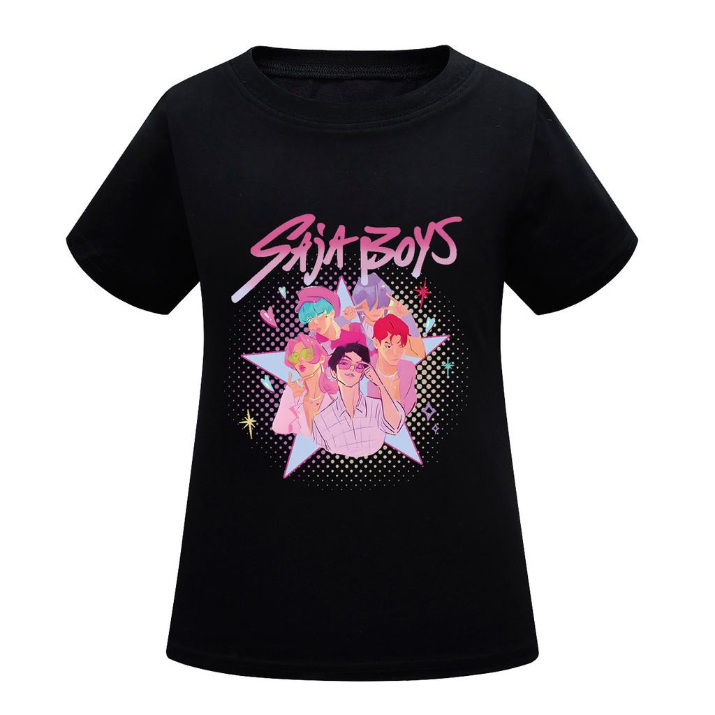 Kids Girls Anime Cartoon K-POP Rumi Zoey Mira Printed Casual Short Sleeves T-Shirt Top