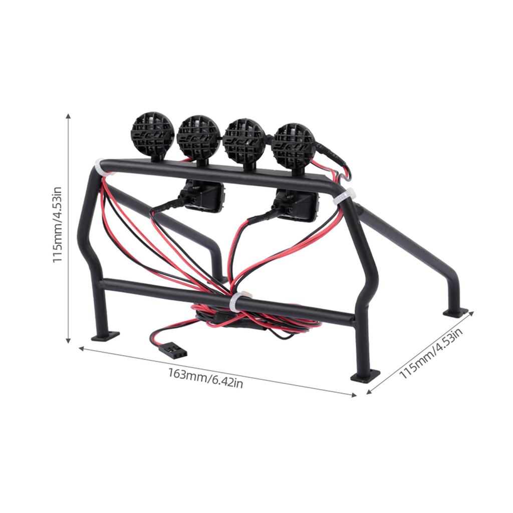 Metal Roll Cage With 6 LED Light Protective Roll Cage Bucket For 1/10 Remote Control Car Prevents Car Scratch And Damage