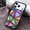 Geometric Abstract Crystal Phone Case for iPhone 17 16 15 Pro Max Air 14 13 12 11 Plus Shockproof Cover