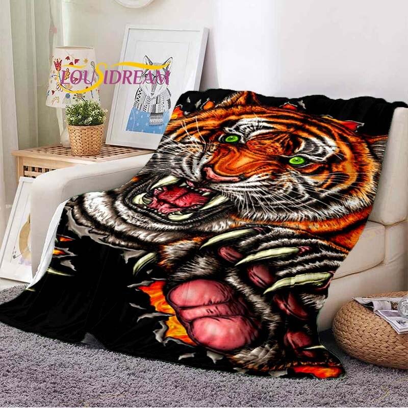 Blanket Tiger Printed 3d Flannel Blanket Bed Throw Soft Cartoon Printed Bedspread Bedspread Sofa Blanket