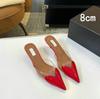 2025 Fairy Style Summer Sexy And Versatile Transparent Half-Slipper Women'S Pointed-Toe Thin-Heeled High-Heeled Sandals Slipper