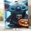 Милое Фланелевое Одеяло с Мультяшным Узором 'S-Stitch', Ультра Мягкий Теплый Плюшевый Плед для Дома, Спальни, Кровати, Дивана, Походный Пикник, Подарок для Детей