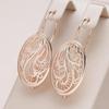 Large Oval Dangle Ethnic Earrings for Women Vintage Texture Piercing Jewelry