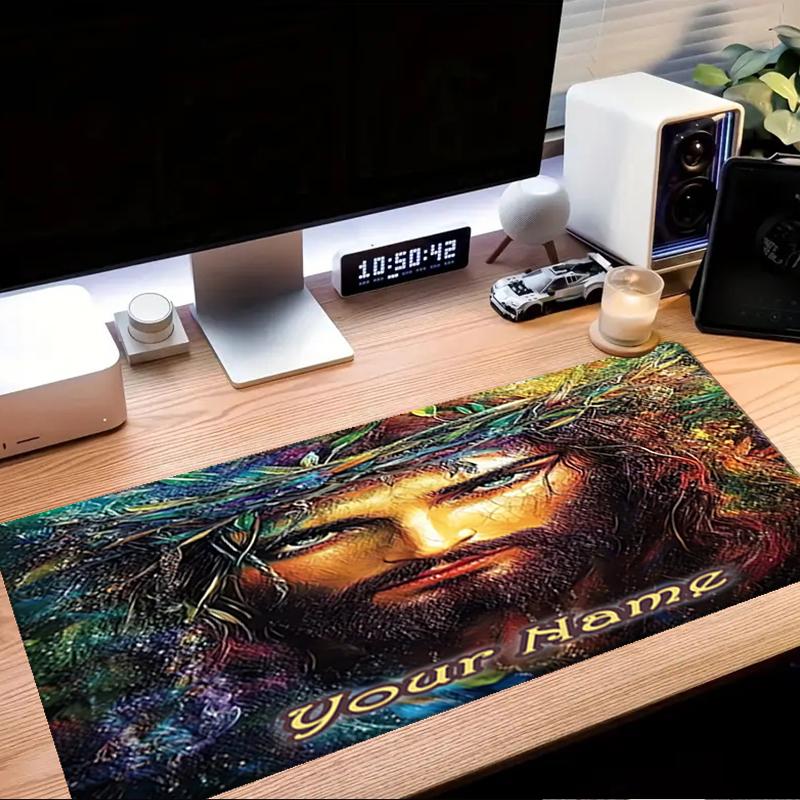 1PC Custom Name Eternal Light Faith Mouse pad, keyboard and mouse desk pad, for computer notebook Birthday Gift For Any Room Or Office
