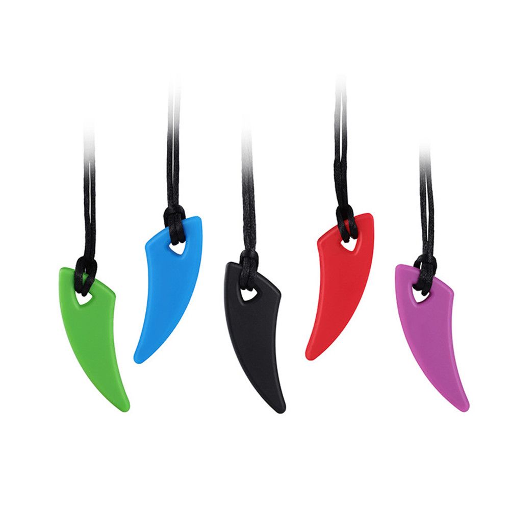Silicone Anti Autism ADHD Biting Teether Necklace Chewy Necklace Sensory Chew Teething Toys
