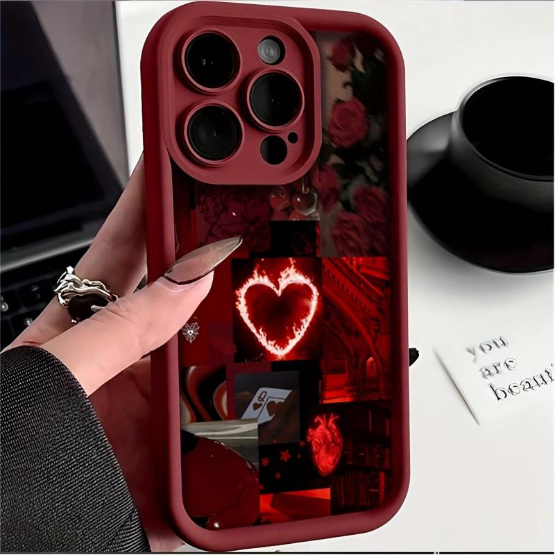 Графический чехол для телефона с тиснением в виде сердечек для iPhone 15 14 13 12 11 x XR Xs SE2 SE 8 7 plus pro Max mini силиконовая задняя крышка