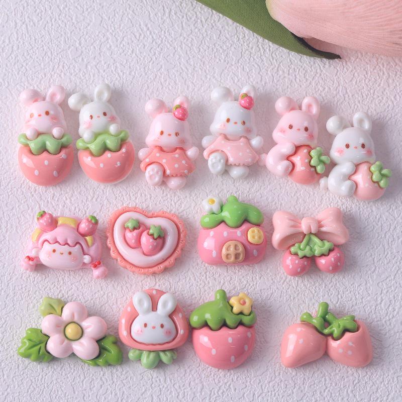 Заколка для волос и украшения из смолы в виде домика для клубники-кролика своими руками для детей