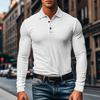 Мужская повседневная рубашка поло с лацканами, мужская футболка, тонкая рубашка с длинным рукавом на весну и осень