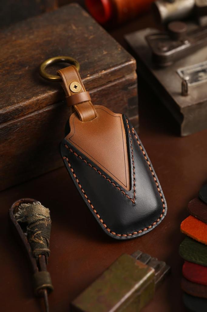 Kinotaka Genuine Leather Smart Key Case for New RAV4 Prius 50 Crown 220 Land Cruiser Prado Late New Corolla Key Cover Toyota, CH-R, Series, Camry,