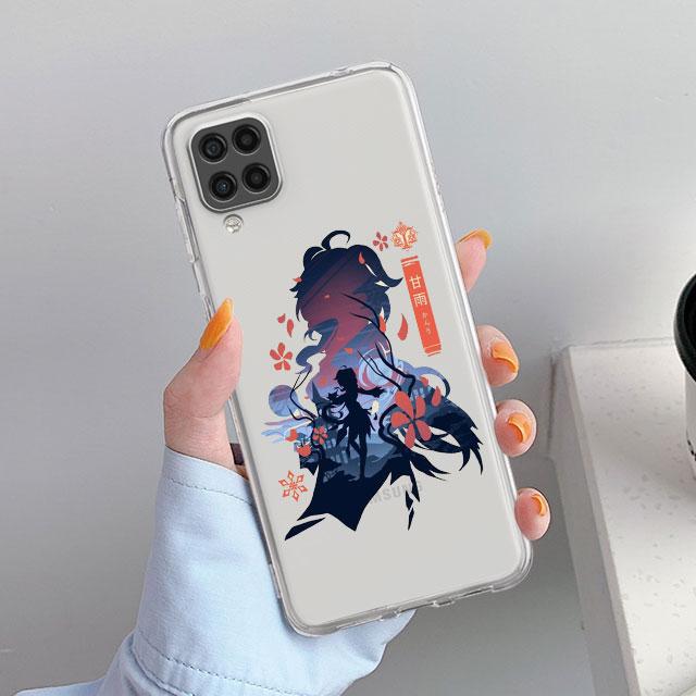Прозрачный чехол для Samsung Galaxy A52 A12 A51 A32 A21s A71 A32 A22 50 A70 A31 A72 5G чехол для телефона аниме Genshin Impact Coque Capa