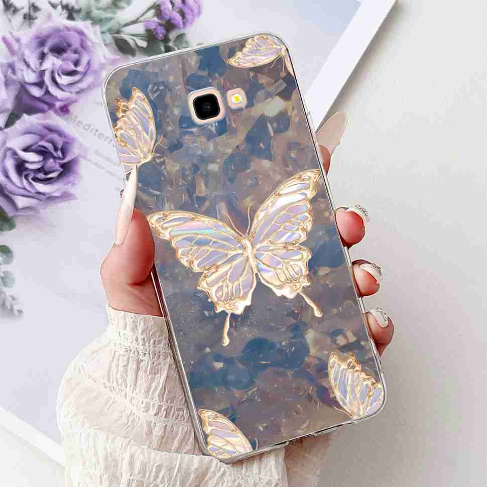 For Samsung Galaxy J4+ SM-J415F Case Luxury Butterfly Flowers Soft Silicone TPU Cover For Samsung J4+ J4 Plus Phone Shell Capa