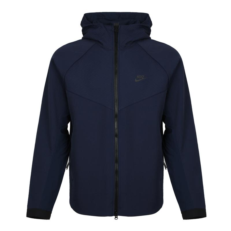 Nike Мужская куртка M Nsw Tch Pck Jkt Hd Wvn Logo с капюшоном на молнии с длинным рукавом, синяя, 928552-451